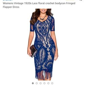 Women’s Vintage 1920s Lace Floral dress